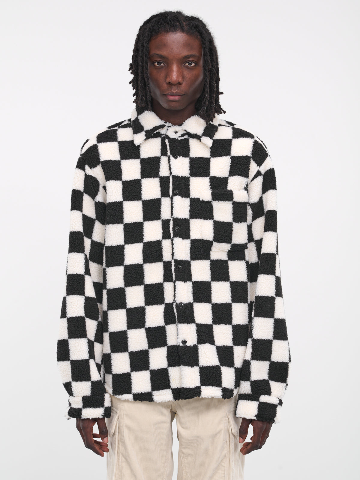 Checkered Teddy Shirt (M491722-539-BLACK-WHITE)