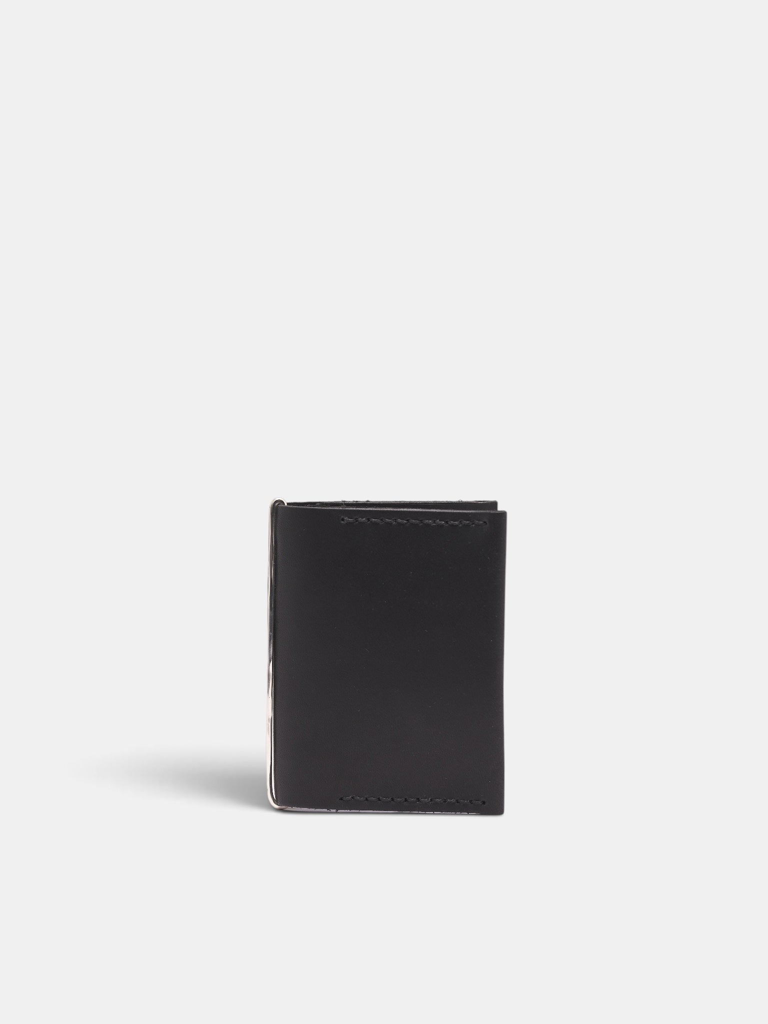 Silver Clip & Leather Card Case (M9043-BLACK)