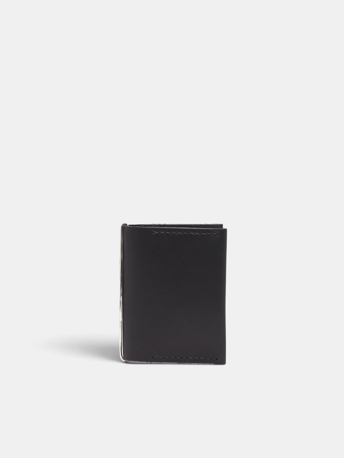 Silver Clip & Leather Card Case (M9043-BLACK)