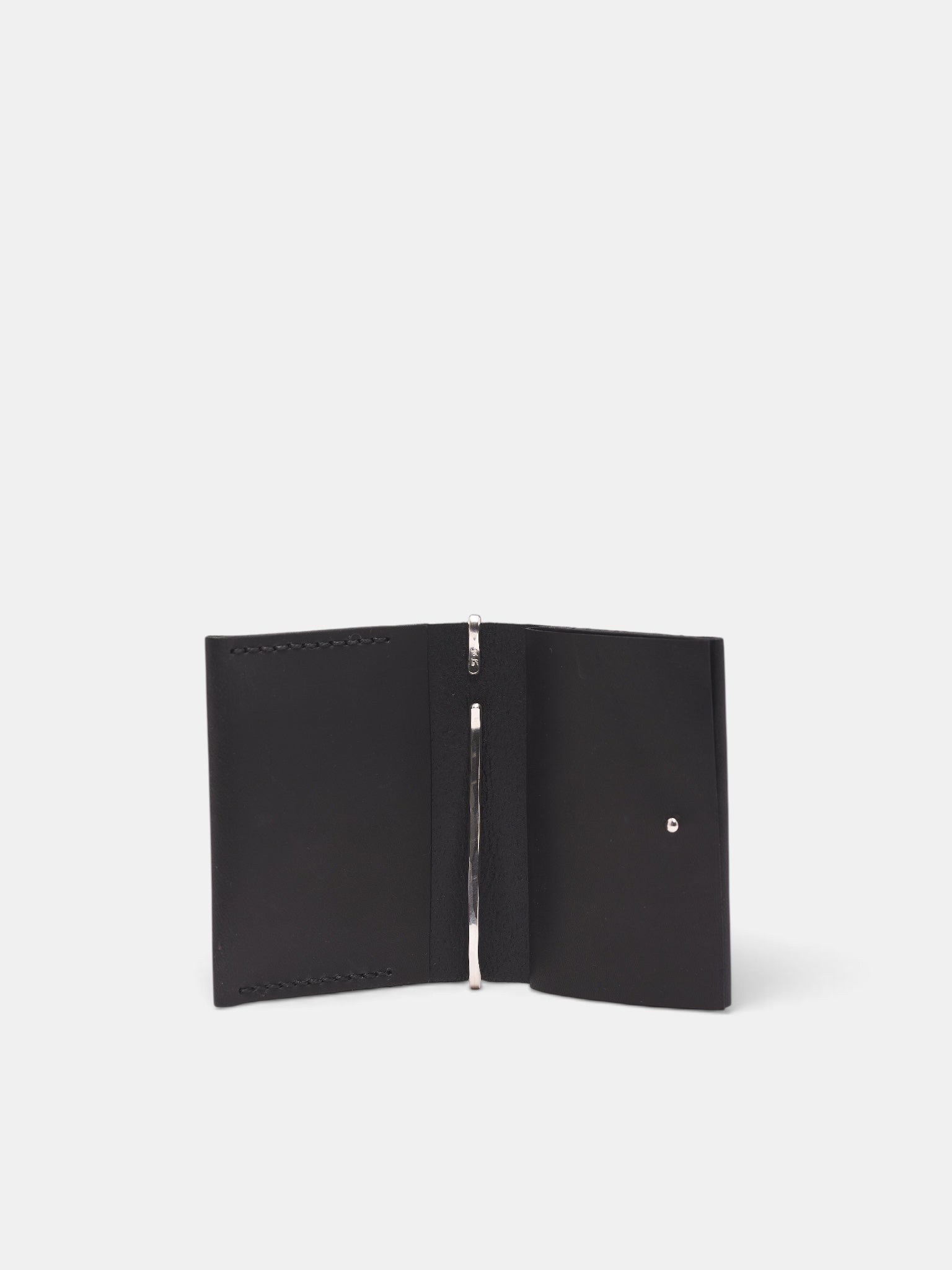 Silver Clip & Leather Card Case (M9043-BLACK)