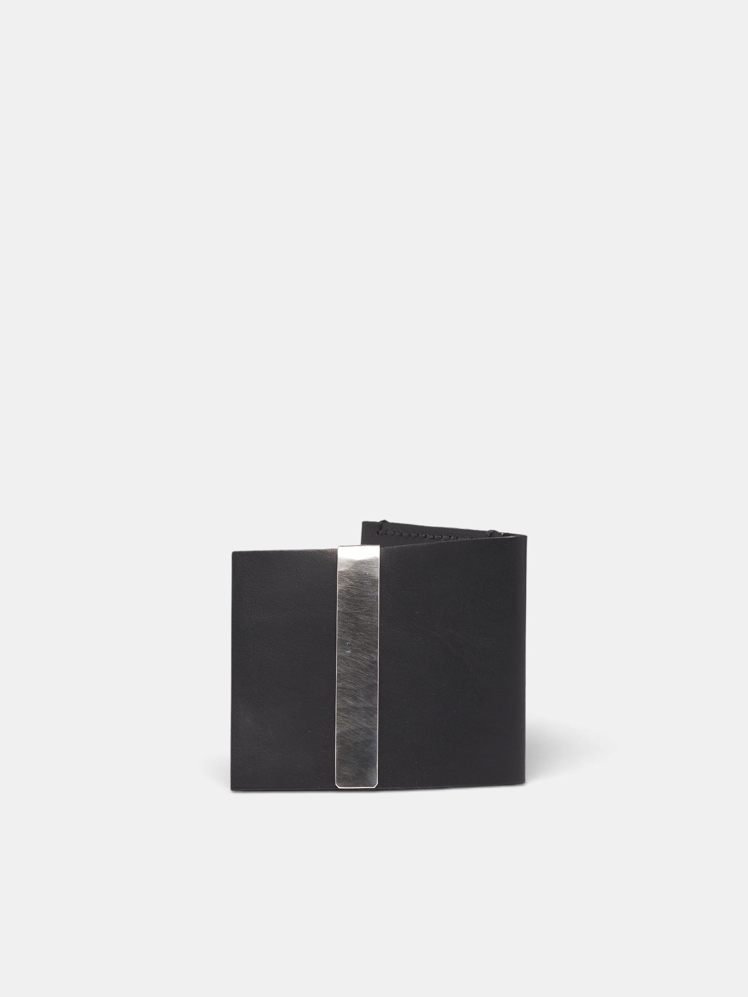 Silver Clip & Leather Card Case (M9044-BLACK)