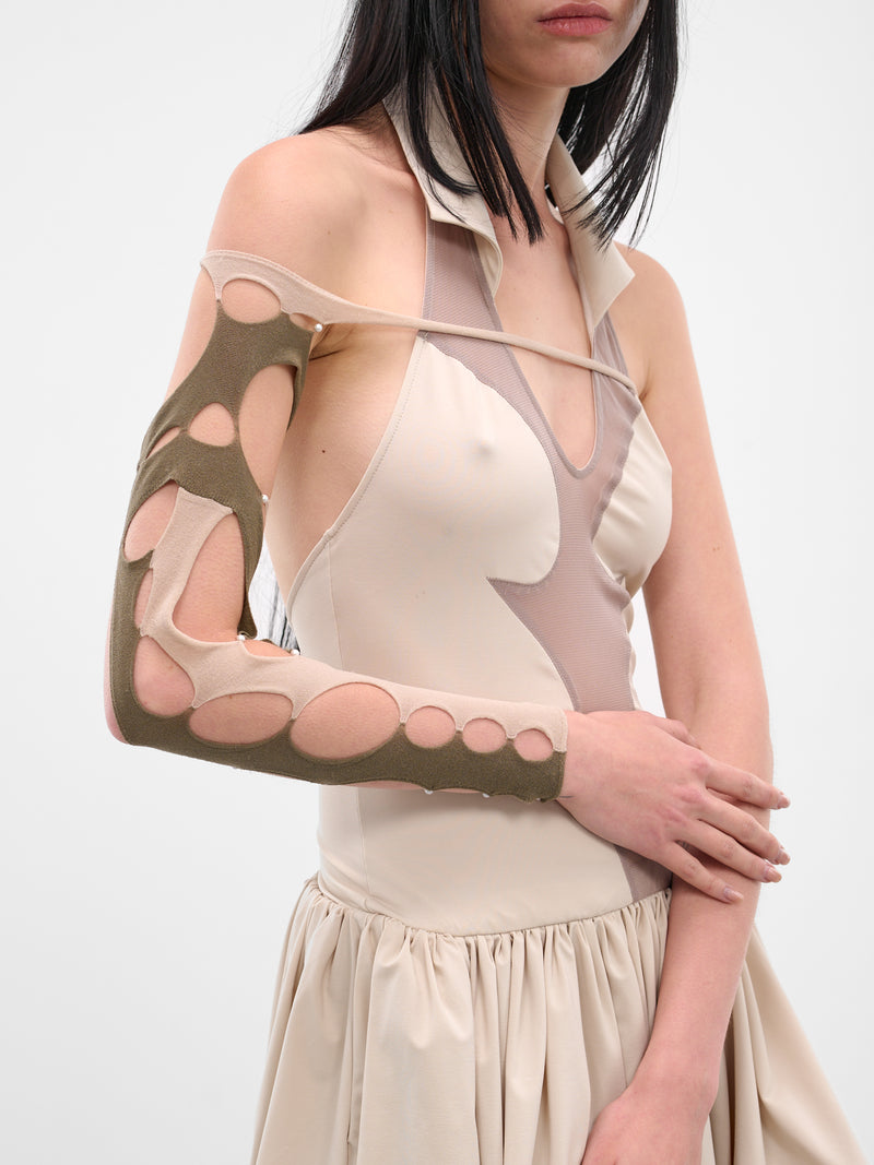 Intarsia Knit Cut-Out Sleeve (MA01F-FICELLE-SAGE)