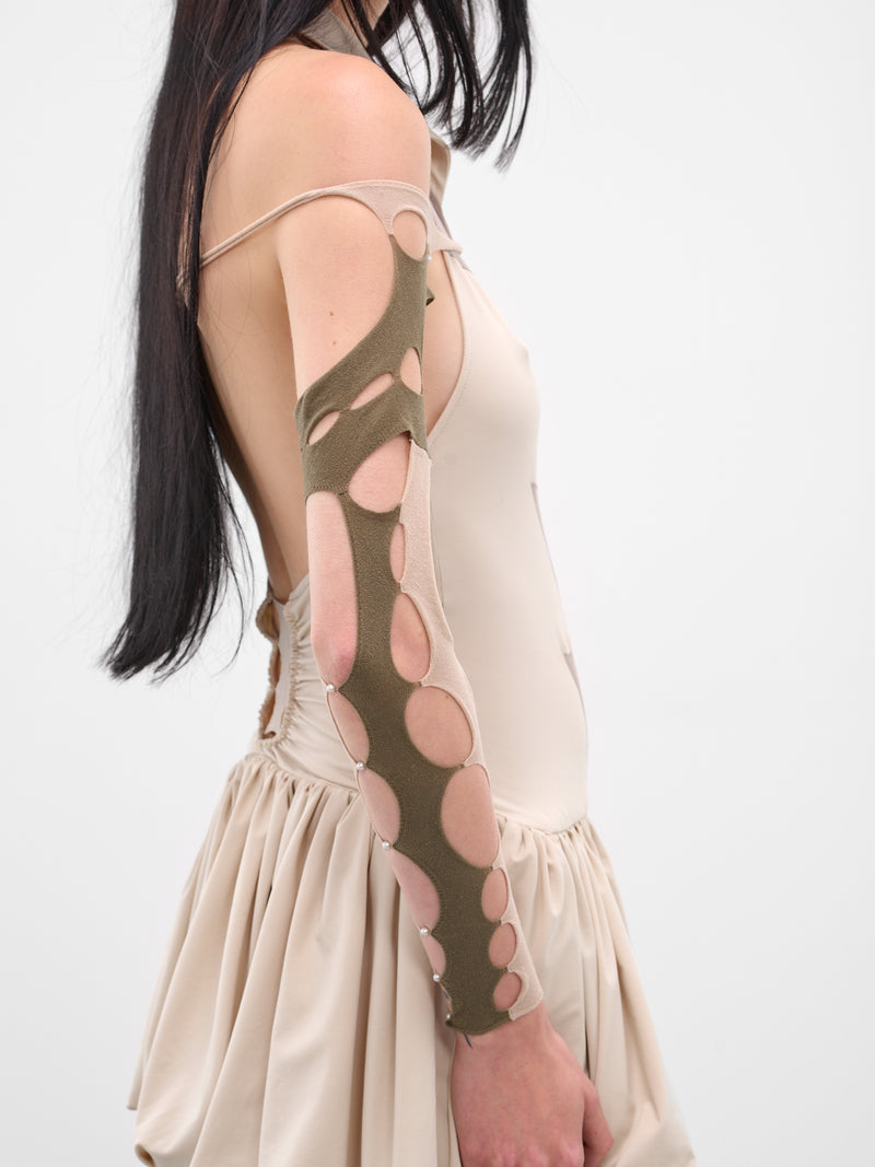 Intarsia Knit Cut-Out Sleeve (MA01F-FICELLE-SAGE)