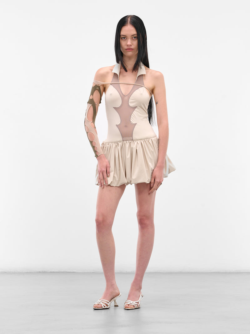 Intarsia Knit Cut-Out Sleeve (MA01F-FICELLE-SAGE)