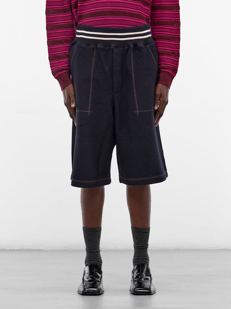 Navy October Wool Varsity Shorts (MA25JE19-JE04-503-NAVY)
