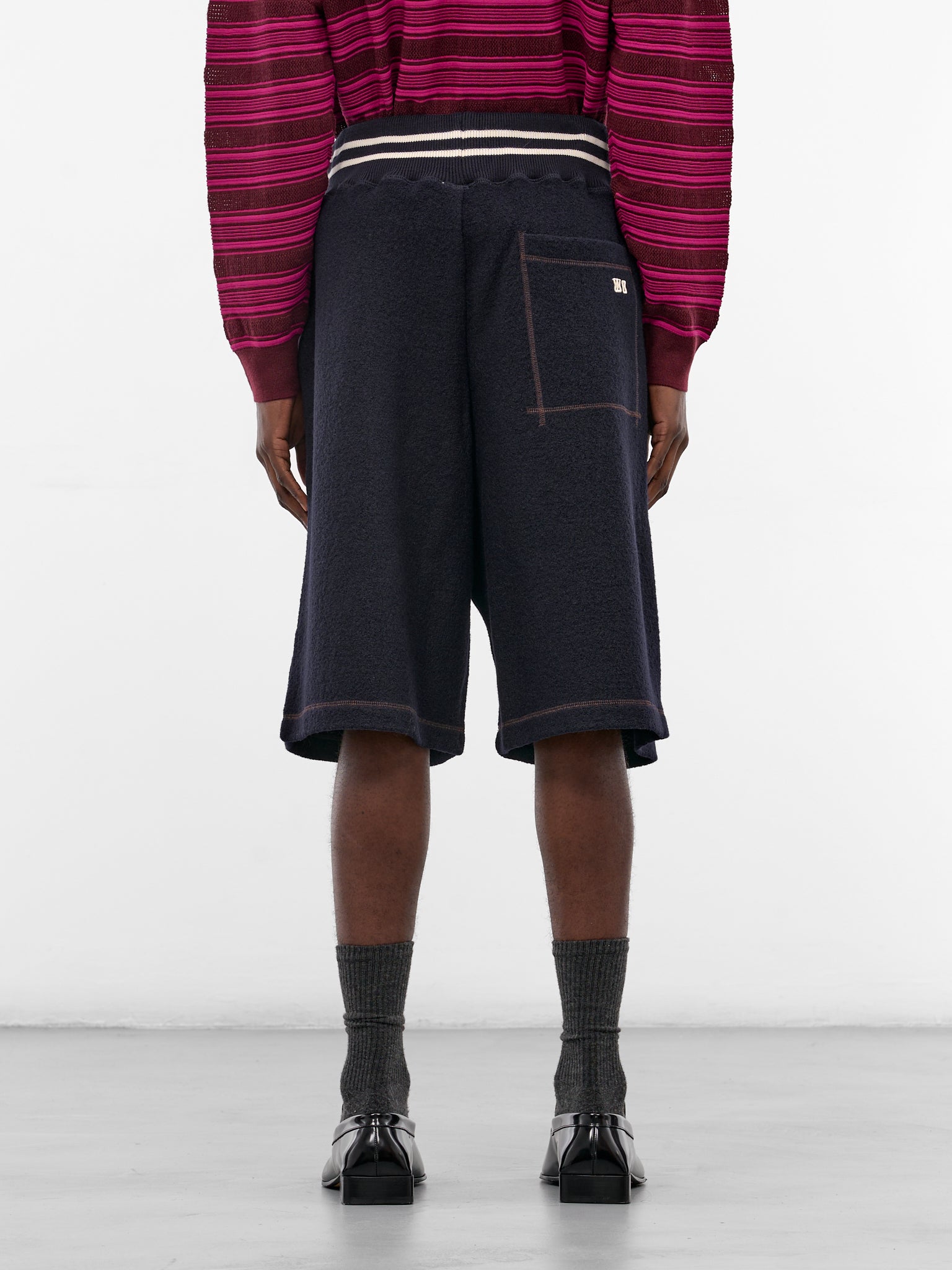 Navy October Wool Varsity Shorts (MA25JE19-JE04-503-NAVY)
