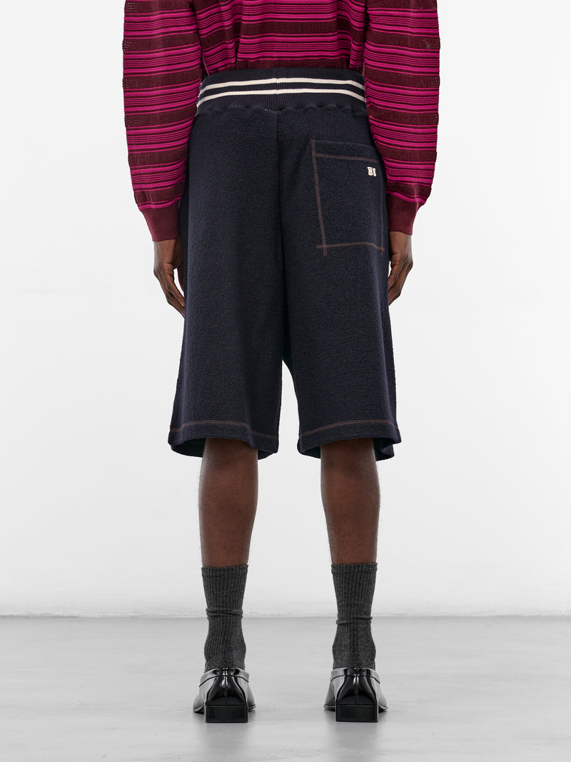 Navy October Wool Varsity Shorts (MA25JE19-JE04-503-NAVY)