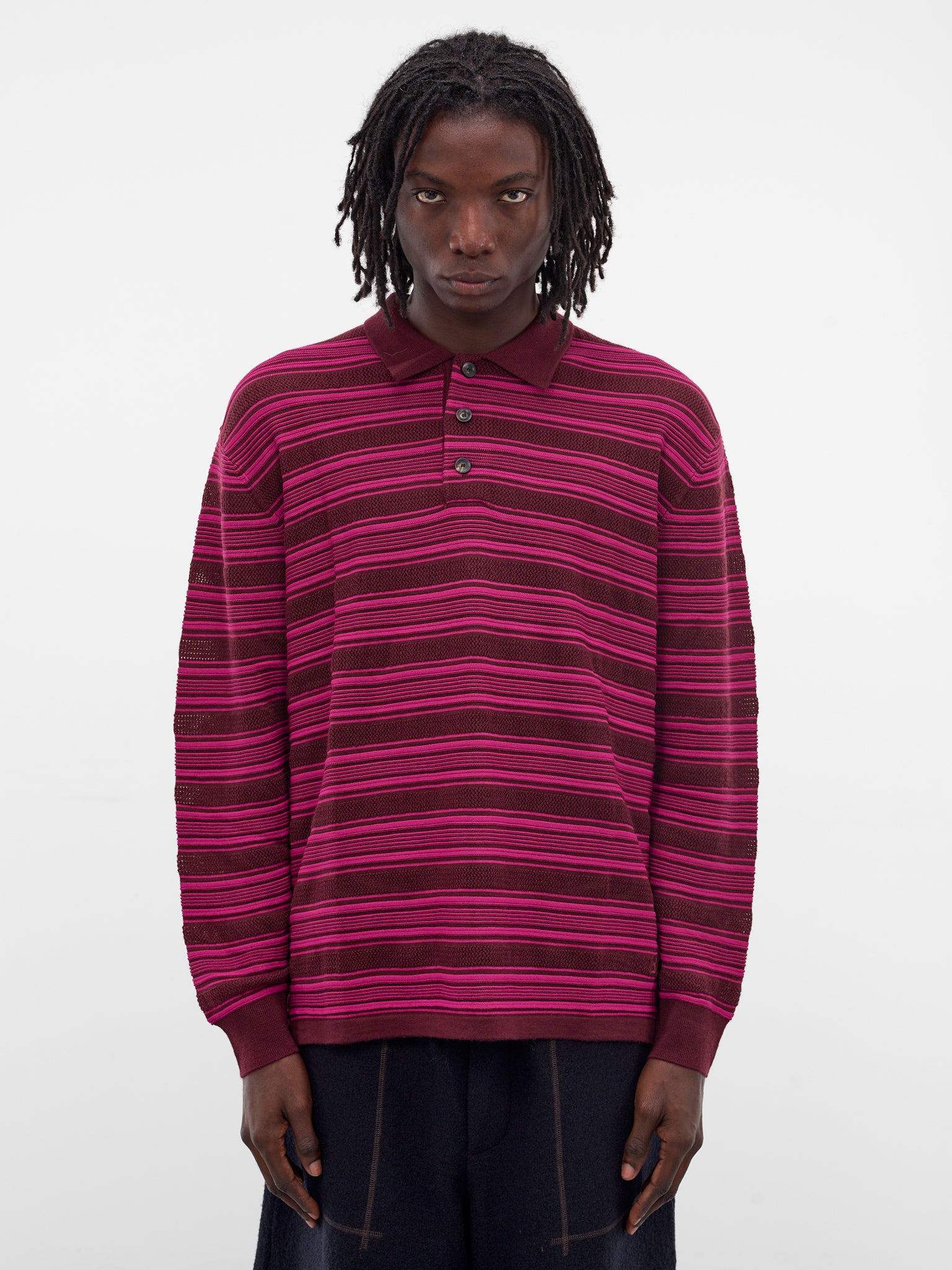 Burgundy Billie Knit Polo Shirt (MA25KN39-WO08-352-BURGUNDY-MAG)