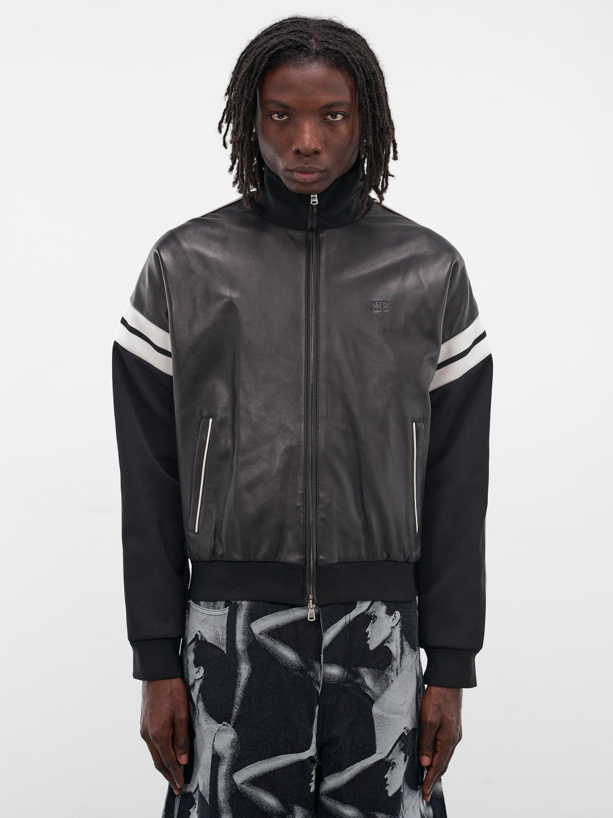 Navy Nomad Leather Contrast Jacket (MA25LE04-LE02-999-NAVY)