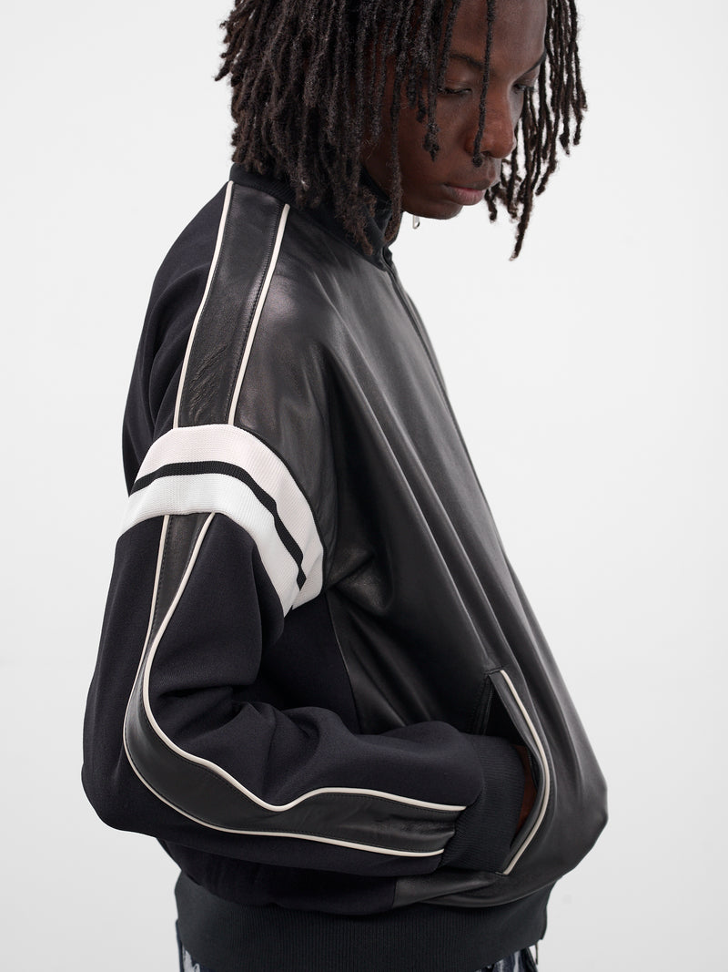 Navy Nomad Leather Contrast Jacket (MA25LE04-LE02-999-NAVY)