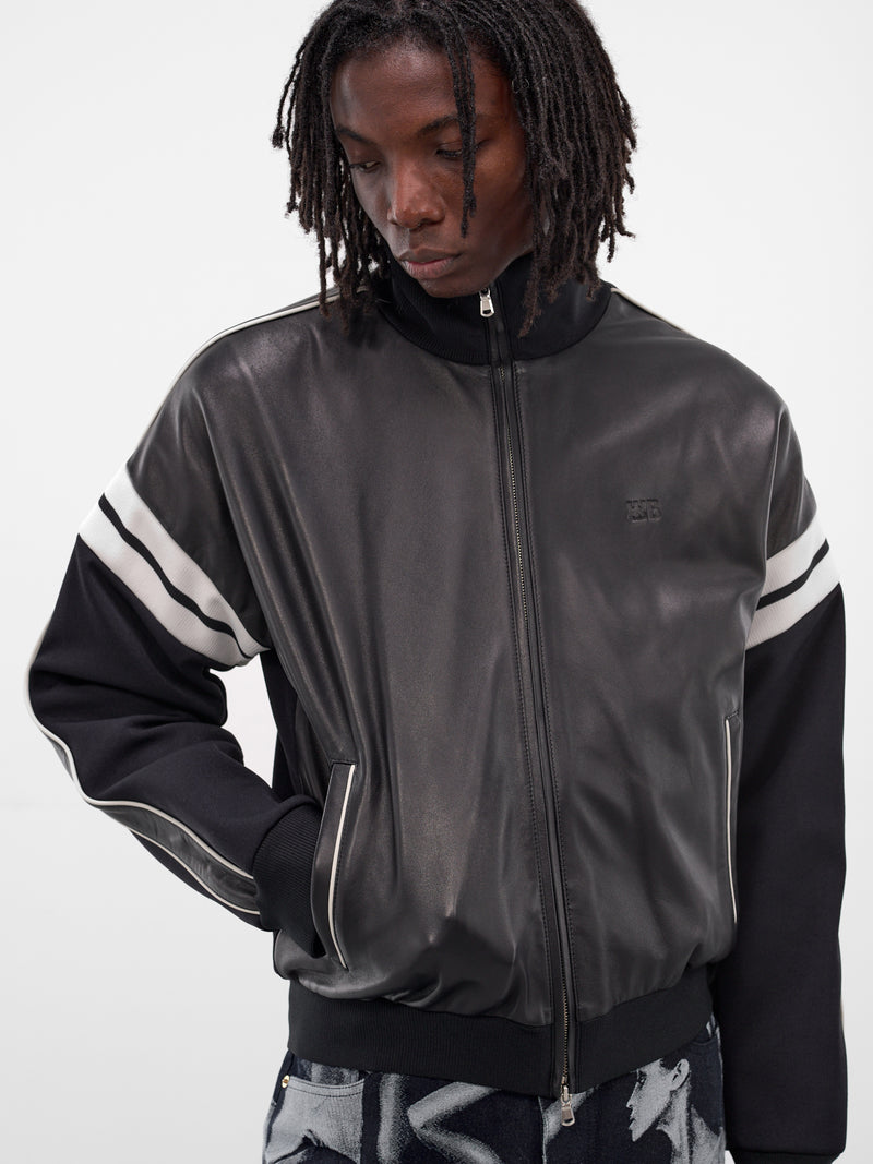 Navy Nomad Leather Contrast Jacket (MA25LE04-LE02-999-NAVY)