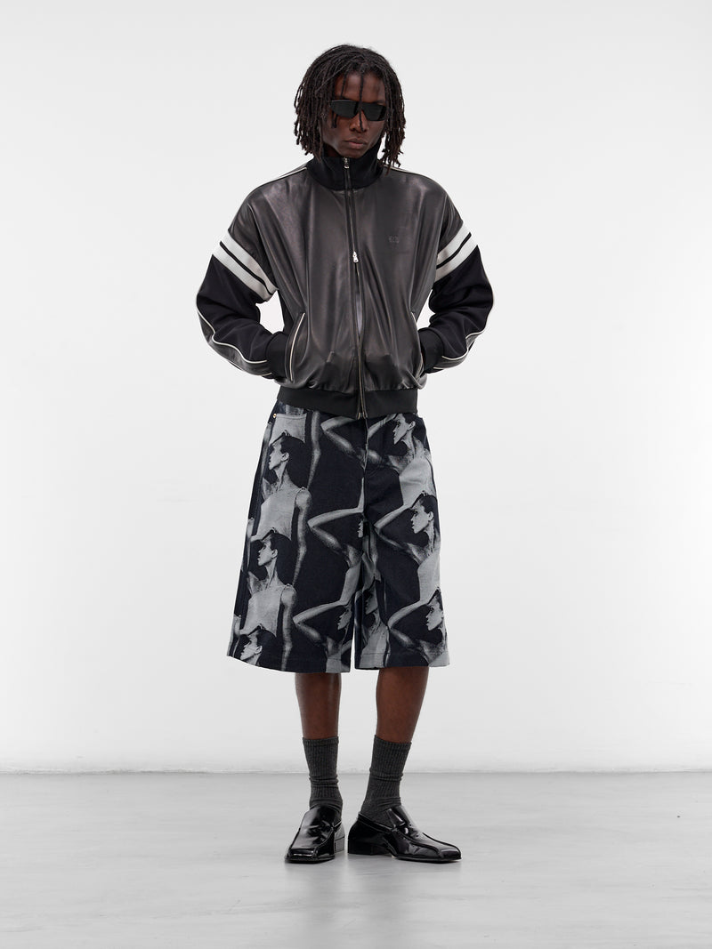 Navy Nomad Leather Contrast Jacket (MA25LE04-LE02-999-NAVY)