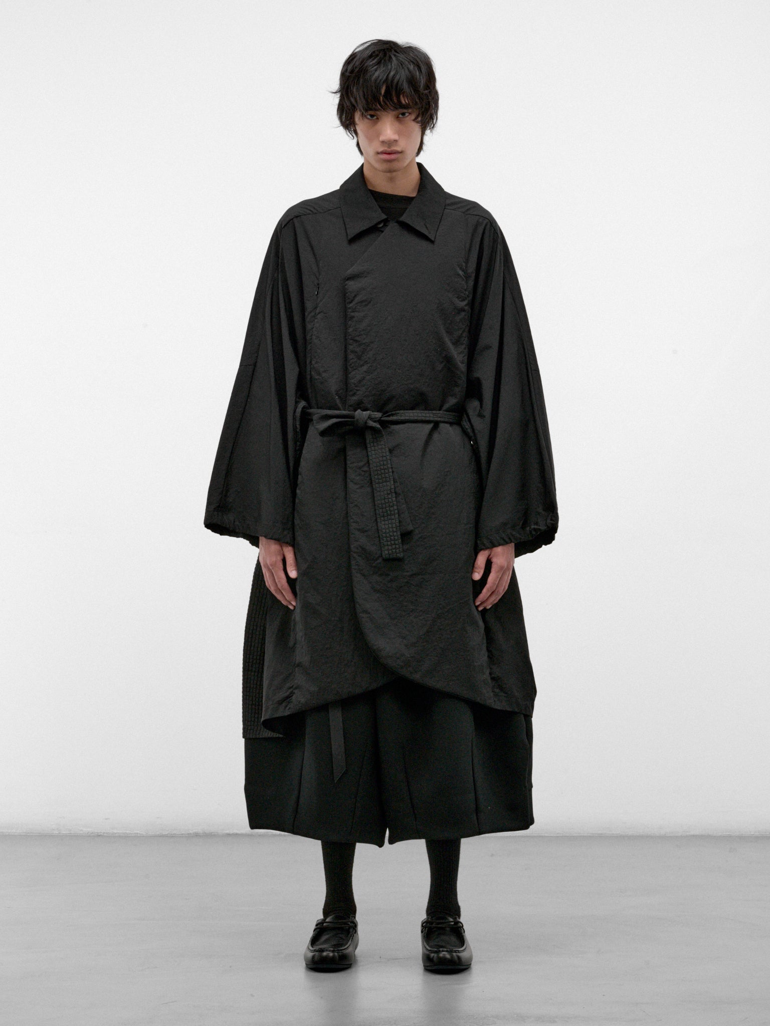 Black Nylon-Cotton Mackay Coat (MACKAY-MATIA-BLACK)