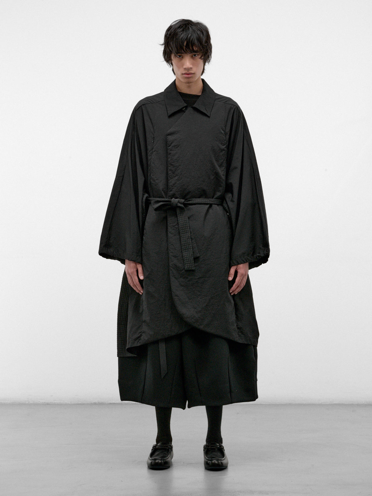 Black Nylon-Cotton Mackay Coat (MACKAY-MATIA-BLACK)