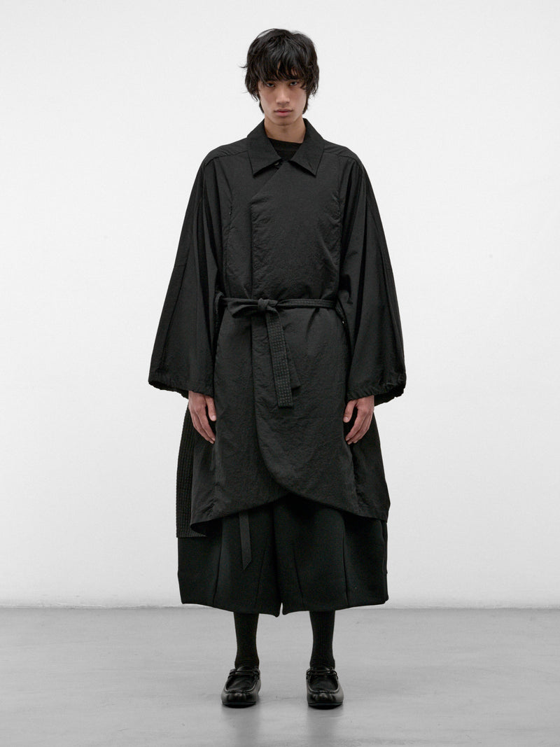 Black Nylon-Cotton Mackay Coat (MACKAY-MATIA-BLACK)