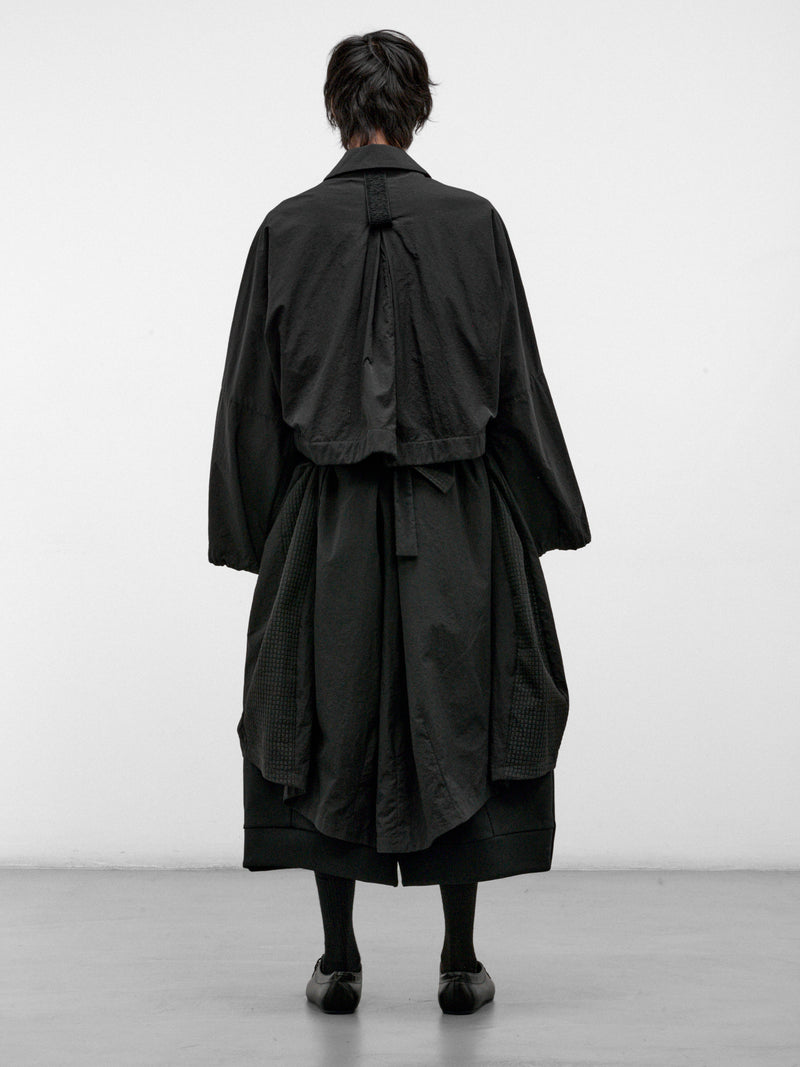 Black Nylon-Cotton Mackay Coat (MACKAY-MATIA-BLACK)