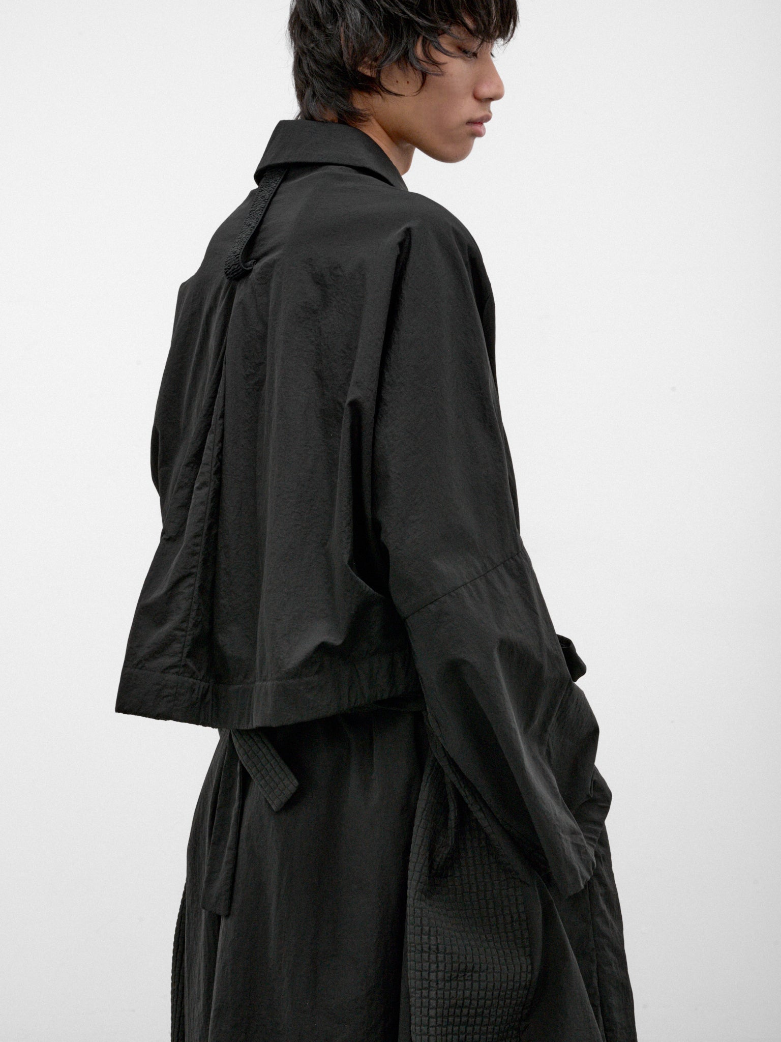 Black Nylon-Cotton Mackay Coat (MACKAY-MATIA-BLACK)