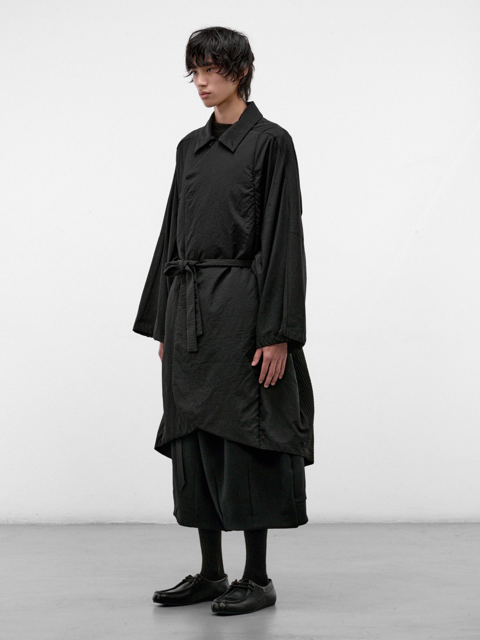 Black Nylon-Cotton Mackay Coat (MACKAY-MATIA-BLACK)