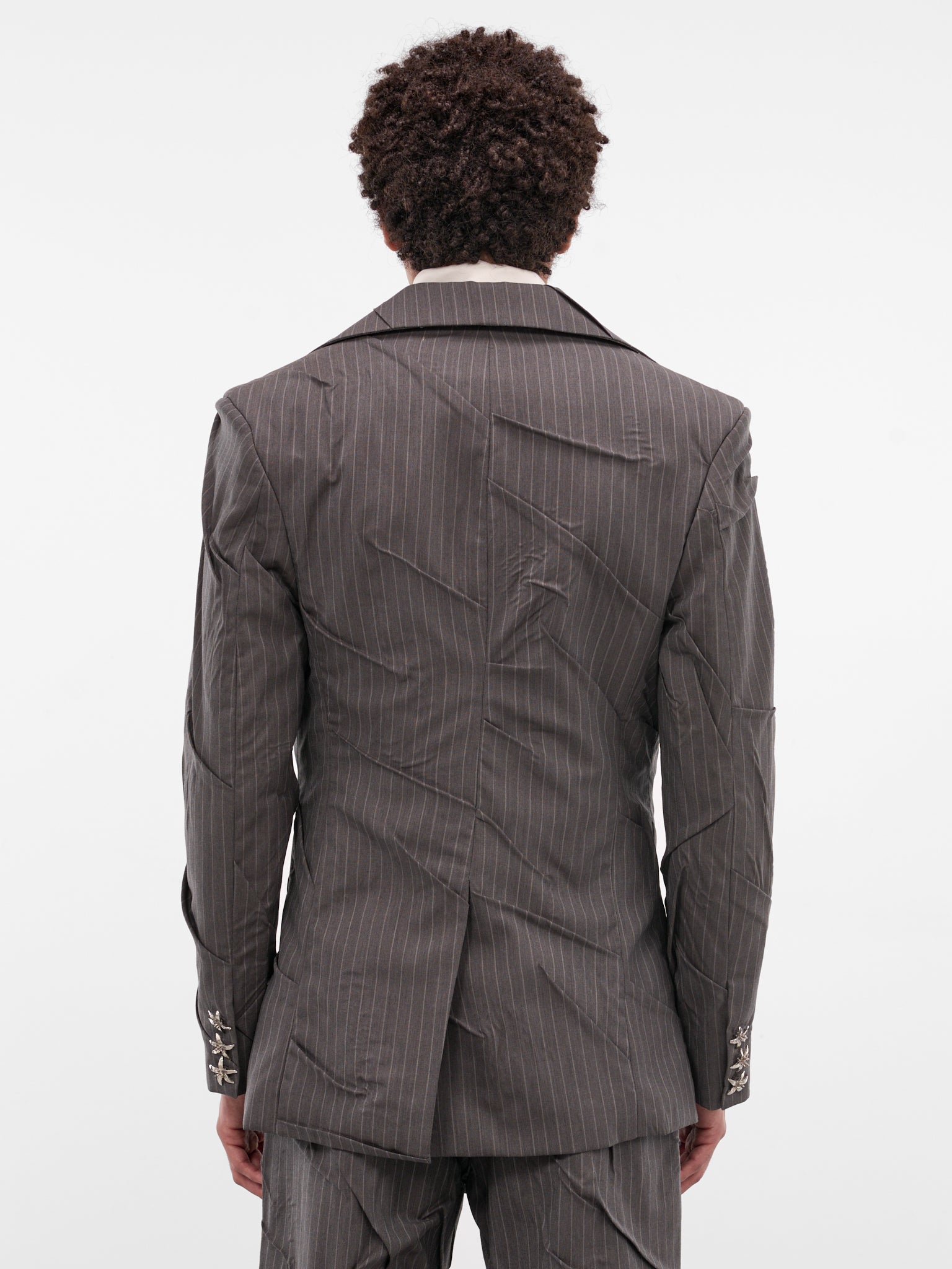 Gray Maestria Pleated Pinstripe Blazer (MAESTRIA-JACKET-PINSTRIPED-GRE)