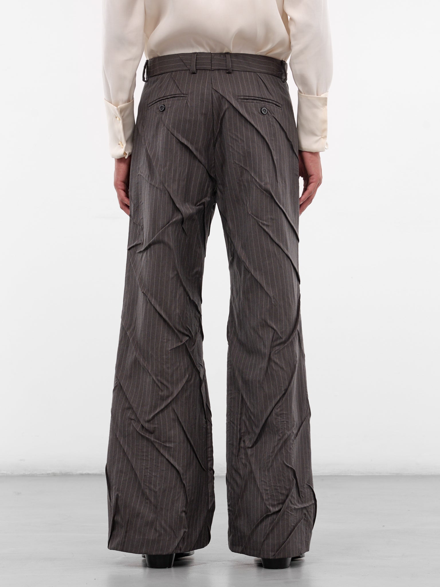Gray Maestria Pleated Pinstripe Trousers (MAESTRIA-PANTS-PINSTRIPED-GREY)