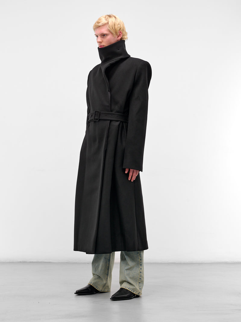 Black Oversized Gleb Wool Overcoat (MAT01C003-SCLERA-BLACK)