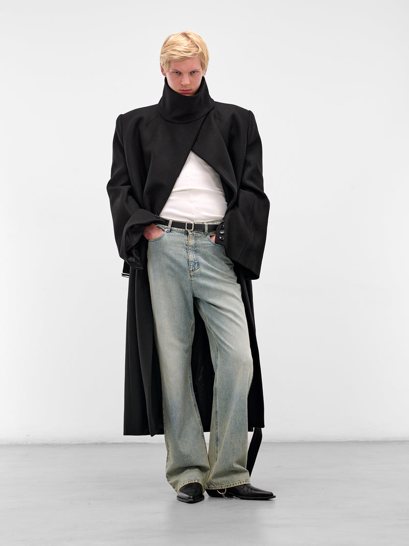 Black Oversized Gleb Wool Overcoat (MAT01C003-SCLERA-BLACK)