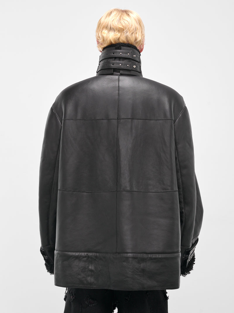 Black Provoke Lamb Shearling Jacket (MAT01C012-SCLERA-BLACK)