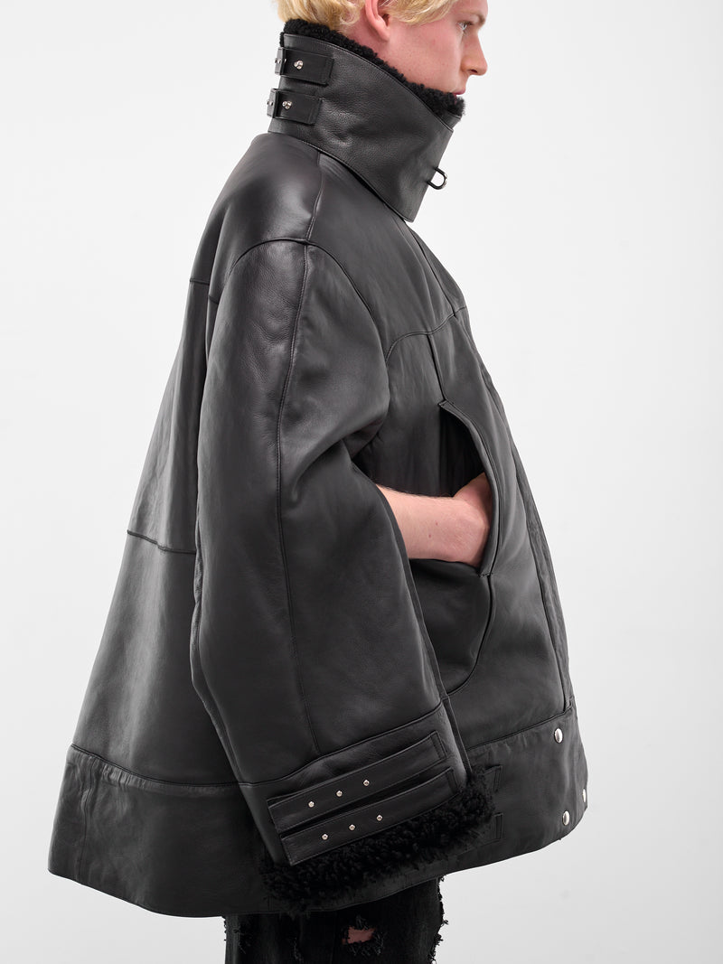 Black Provoke Lamb Shearling Jacket (MAT01C012-SCLERA-BLACK)