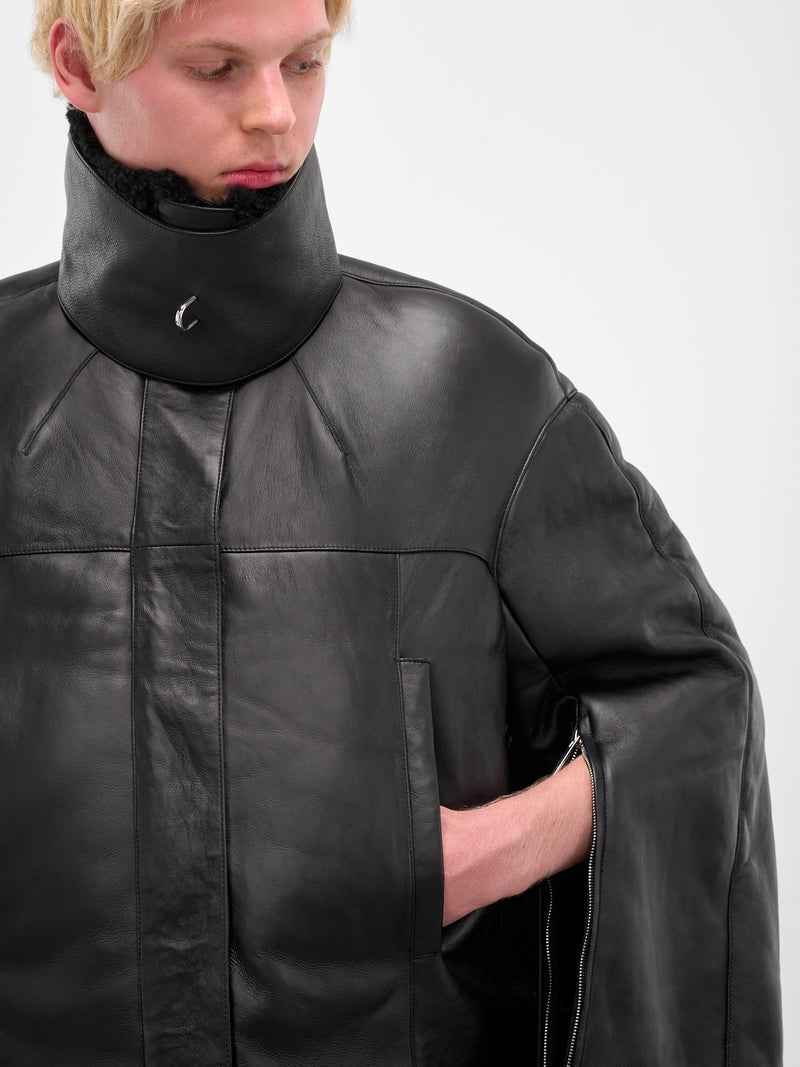 Black Provoke Lamb Shearling Jacket (MAT01C012-SCLERA-BLACK)