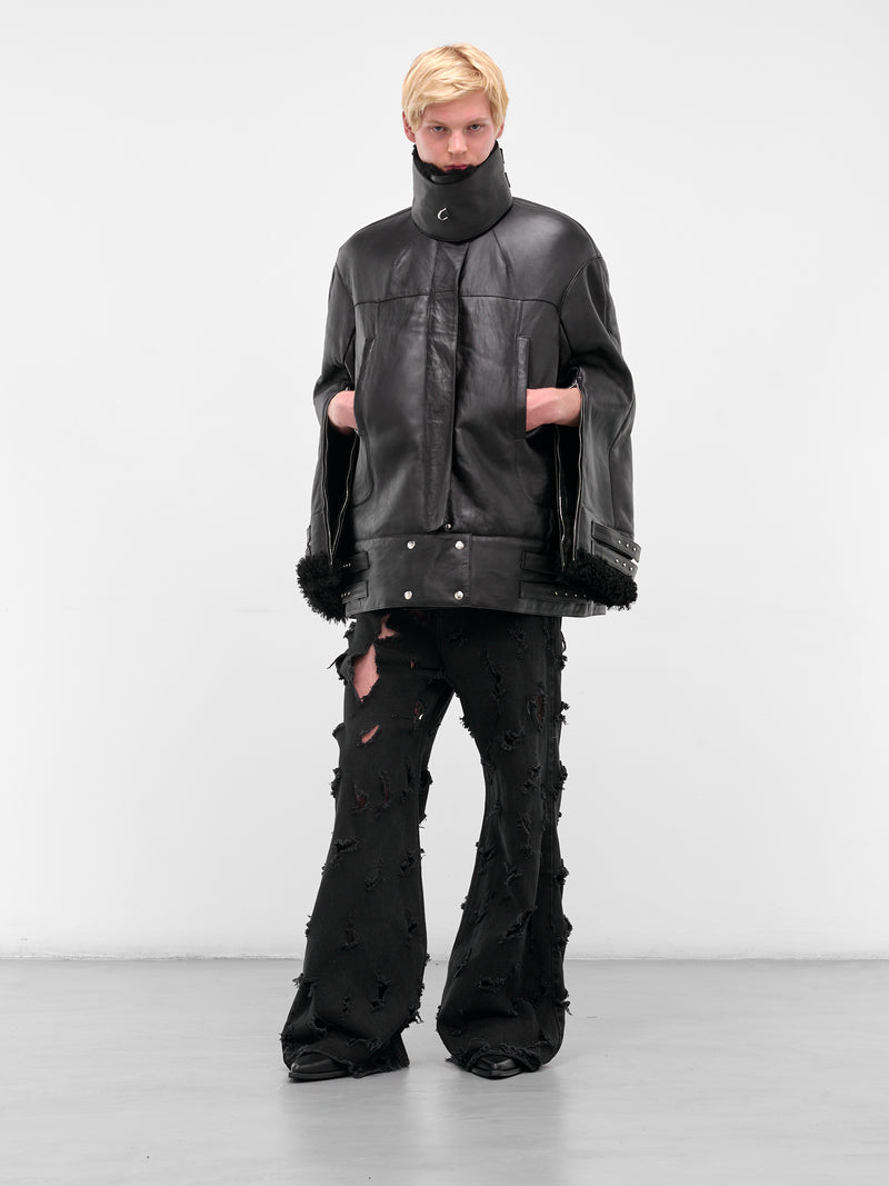 Black Provoke Lamb Shearling Jacket (MAT01C012-SCLERA-BLACK)