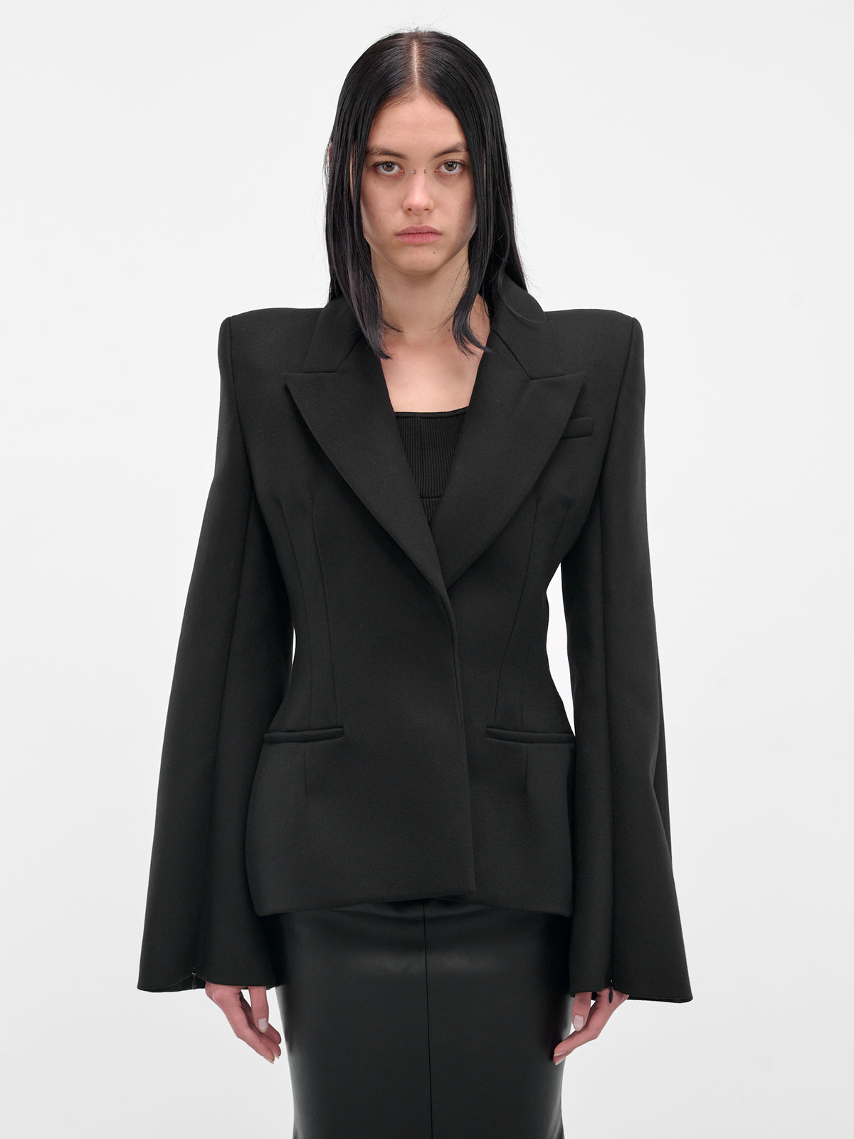 Black Tailored Madame H. Blazer (MAT01J101-SCLERA-BLACK)