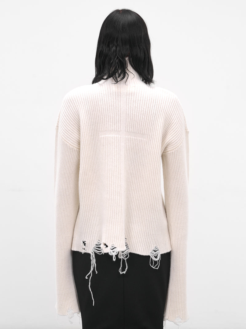 White Chalet Distressed Knit Sweater (MAT01N001-TOILE)