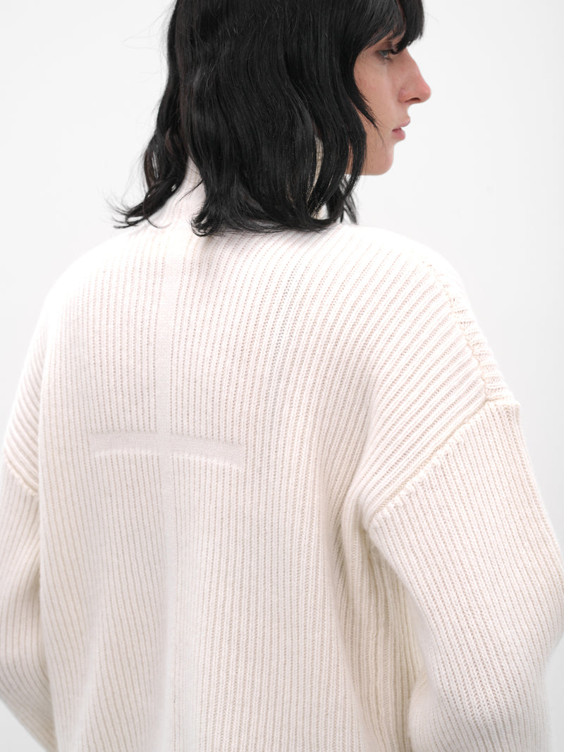 White Chalet Distressed Knit Sweater (MAT01N001-TOILE)