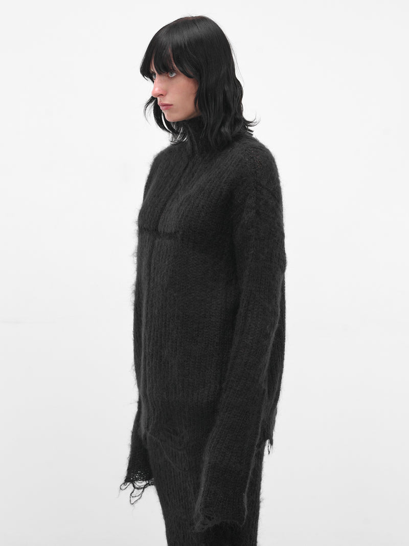 Black Larissa Distressed Knit Sweater (MAT01N004-SCLERA-BLACK)