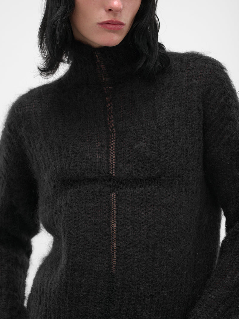 Black Larissa Distressed Knit Sweater (MAT01N004-SCLERA-BLACK)