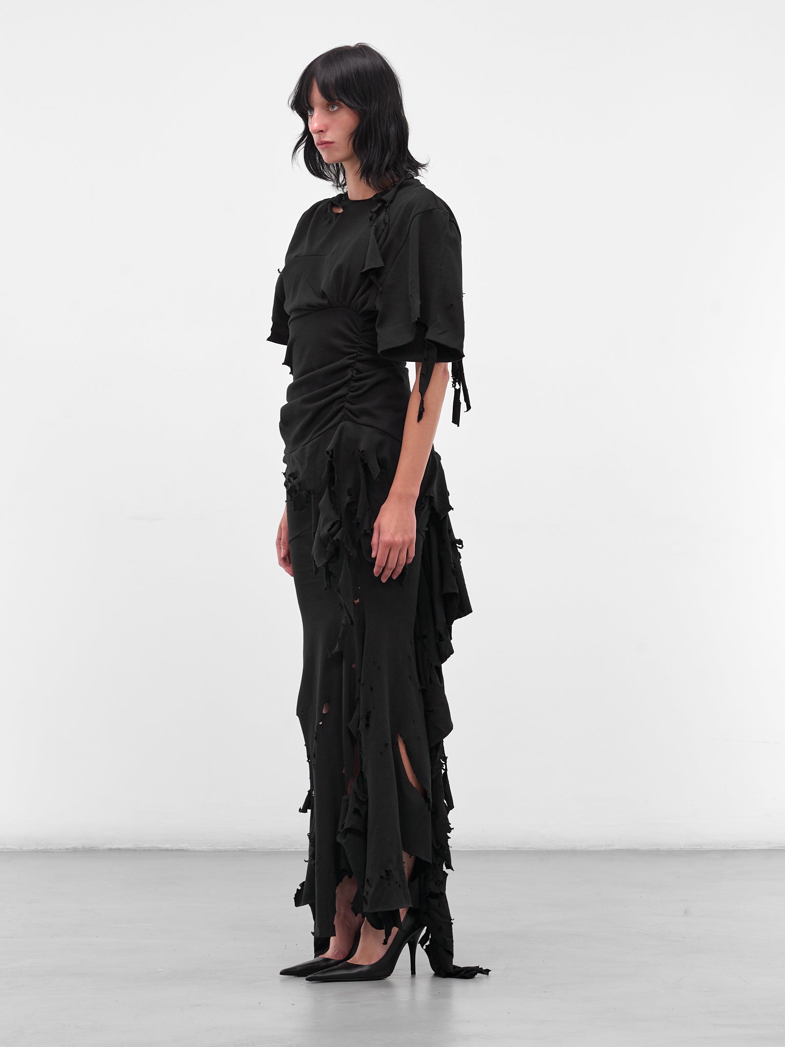 Black Mayhem Distressed Drape Dress (MAT01O104-SCLERA-BLACK)