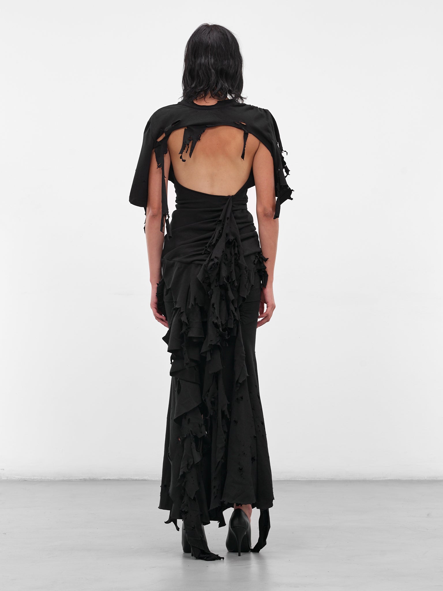 Black Mayhem Distressed Drape Dress (MAT01O104-SCLERA-BLACK)