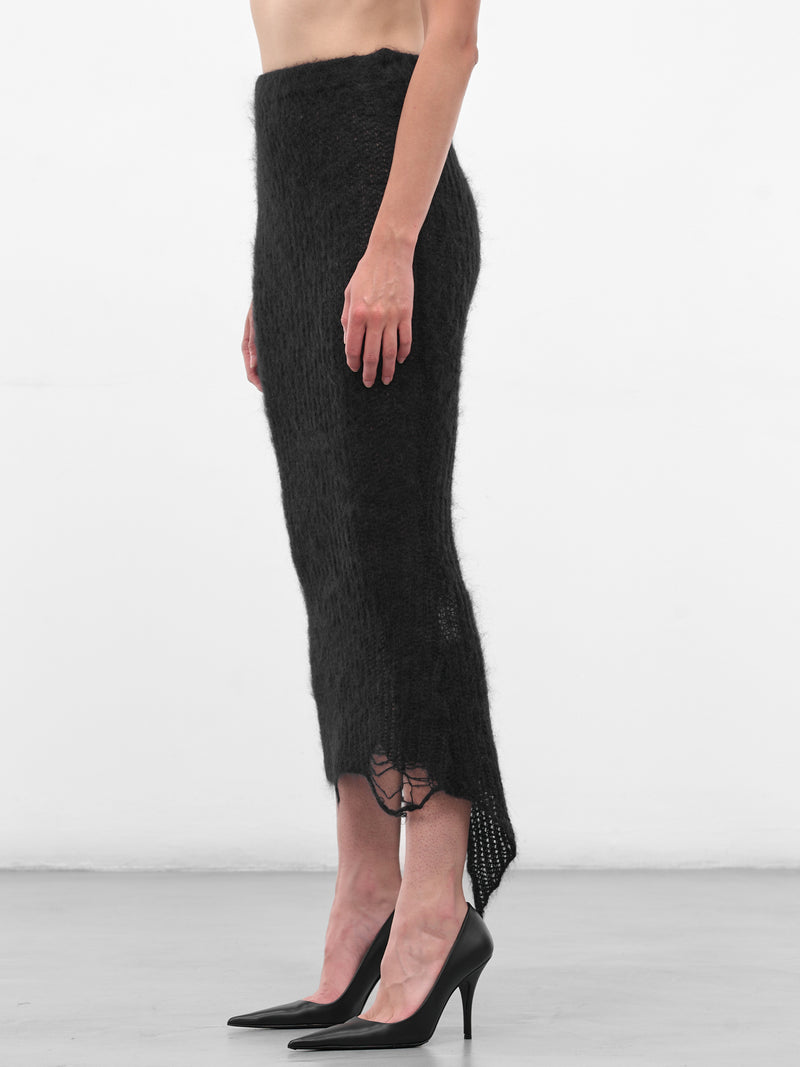 Black Larissa Distressed Knit Skirt (MAT01S104-SCLERA-BLACK)