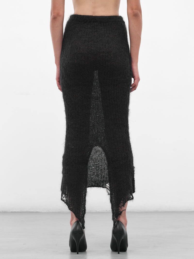 Black Larissa Distressed Knit Skirt (MAT01S104-SCLERA-BLACK)