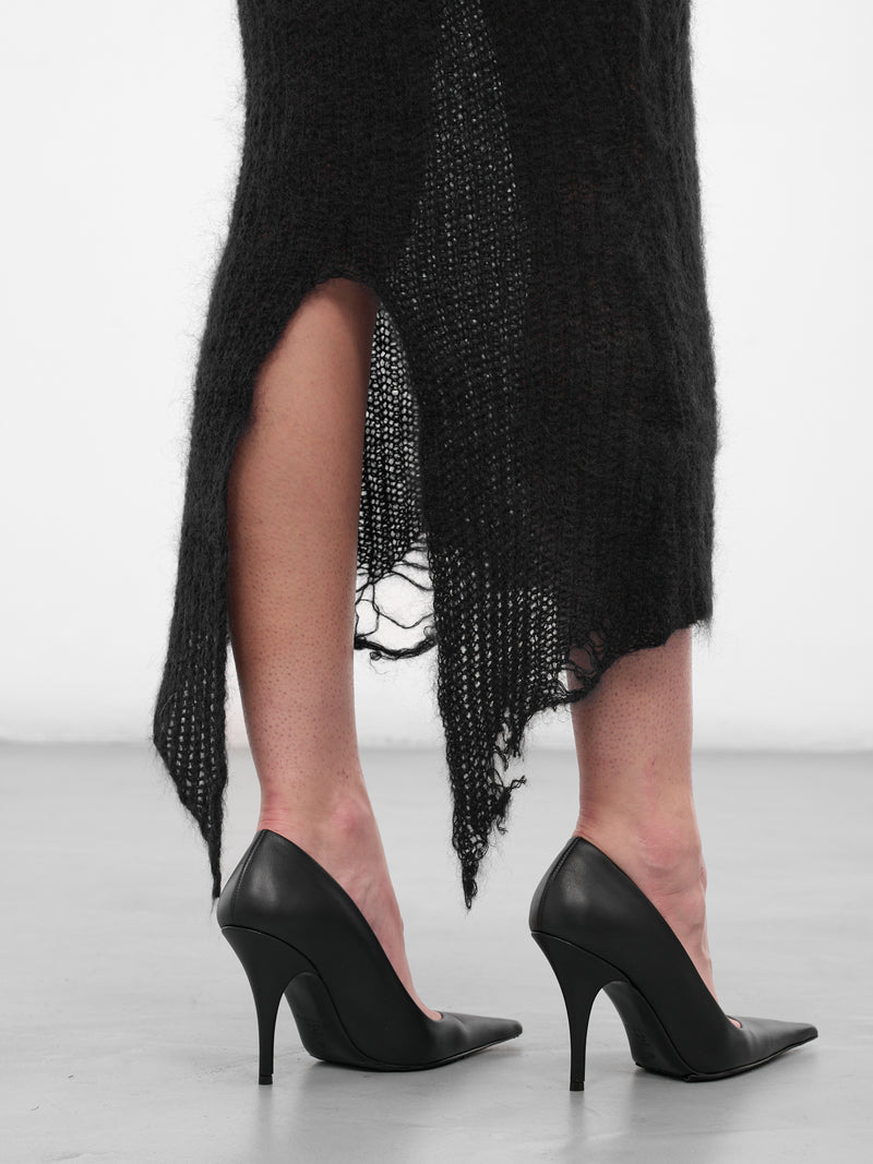 Black Larissa Distressed Knit Skirt (MAT01S104-SCLERA-BLACK)