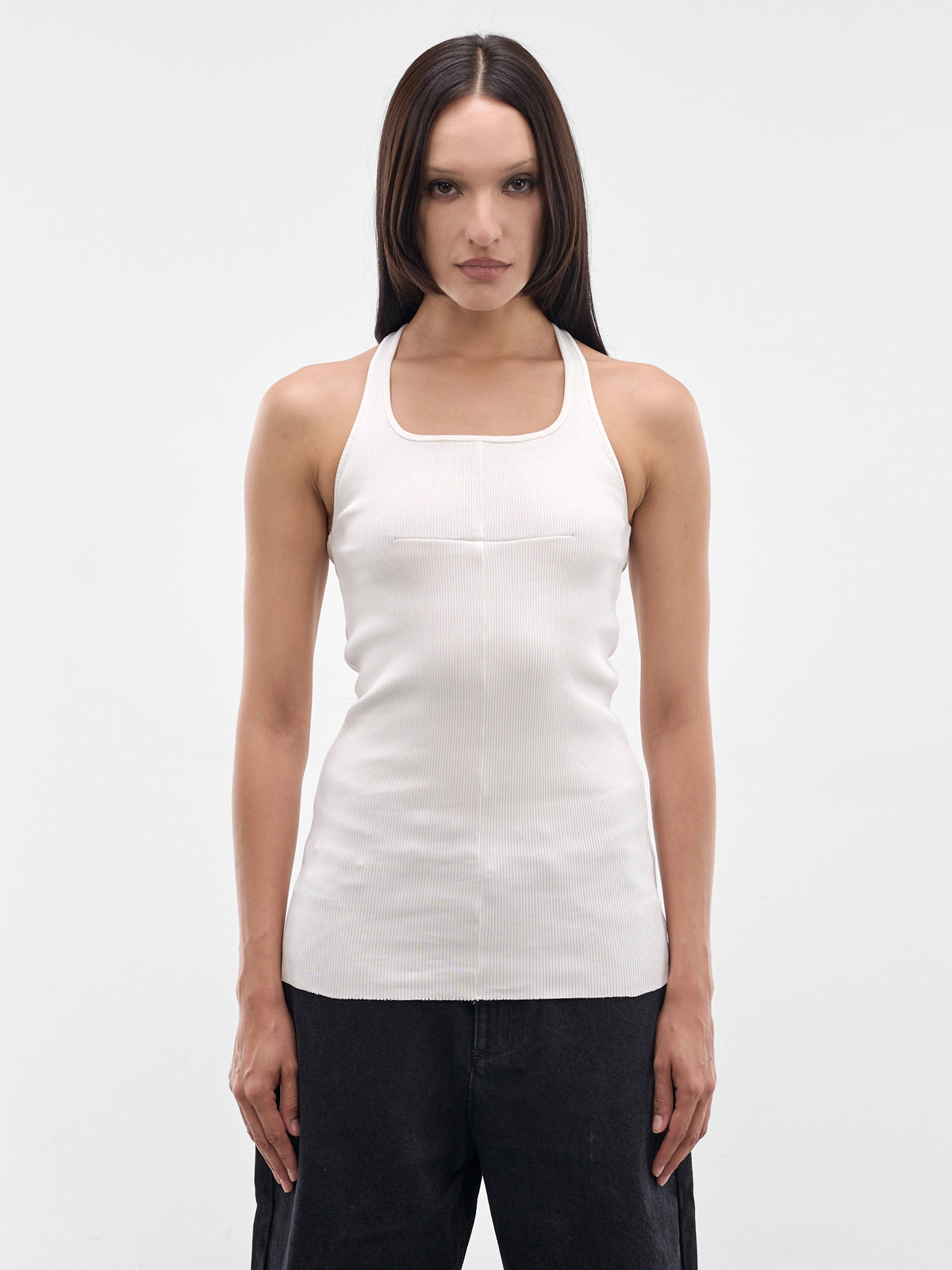 White Cross Seam Tank Top (MAT01T101-CHADD-WHITE-SS26)