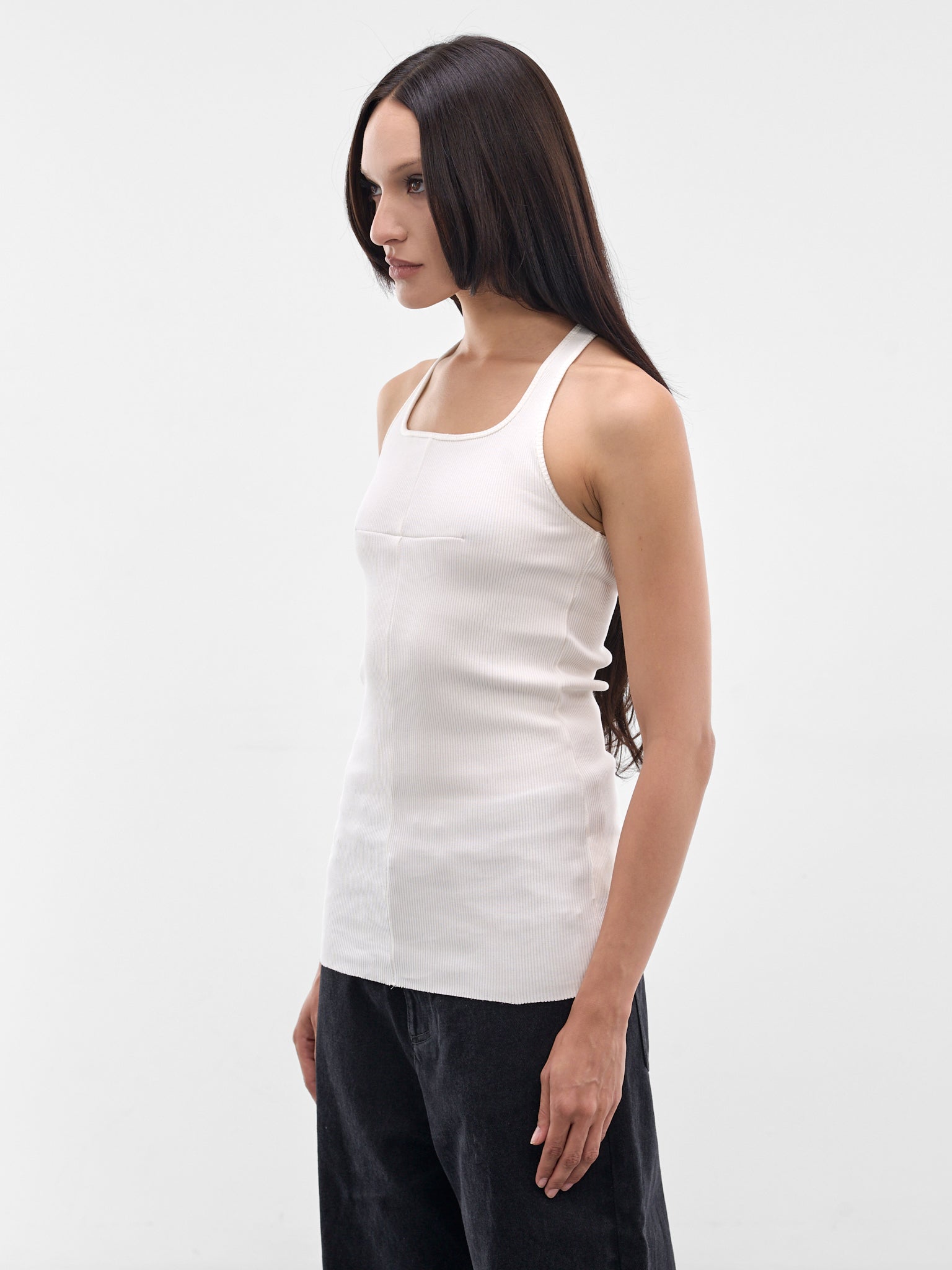 White Cross Seam Tank Top (MAT01T101-CHADD-WHITE-SS26)