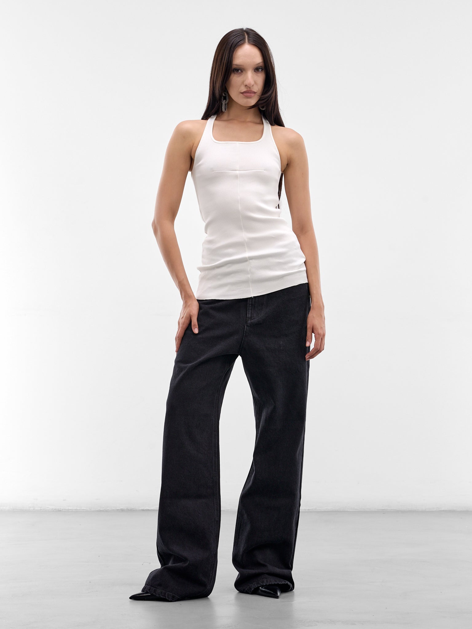 White Cross Seam Tank Top (MAT01T101-CHADD-WHITE-SS26)