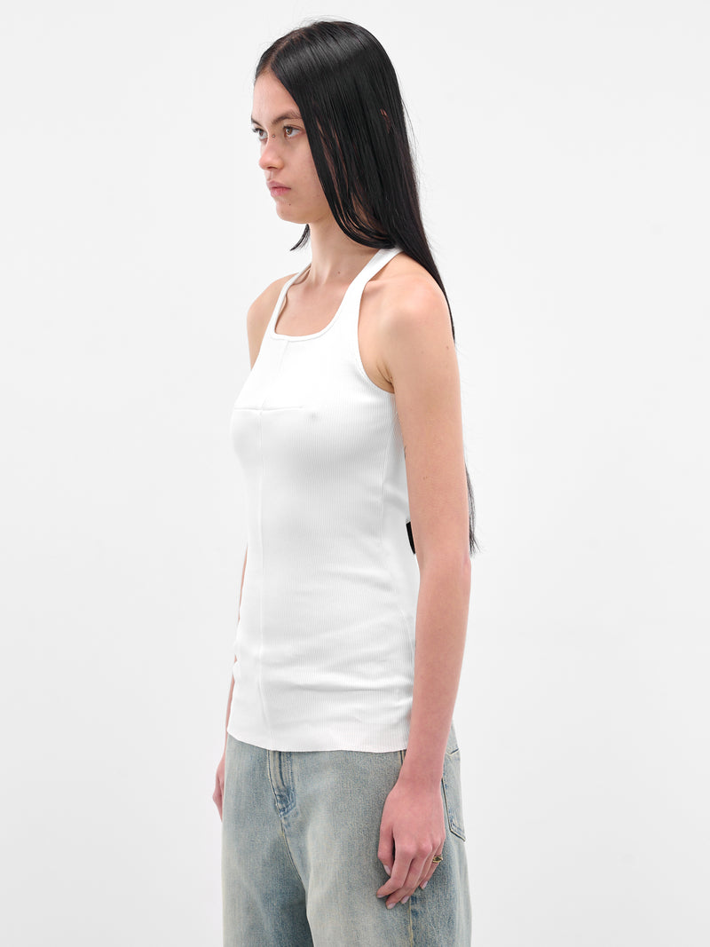 White Cross Seam Tank Top (MAT01T101-CHADD-WHITE)