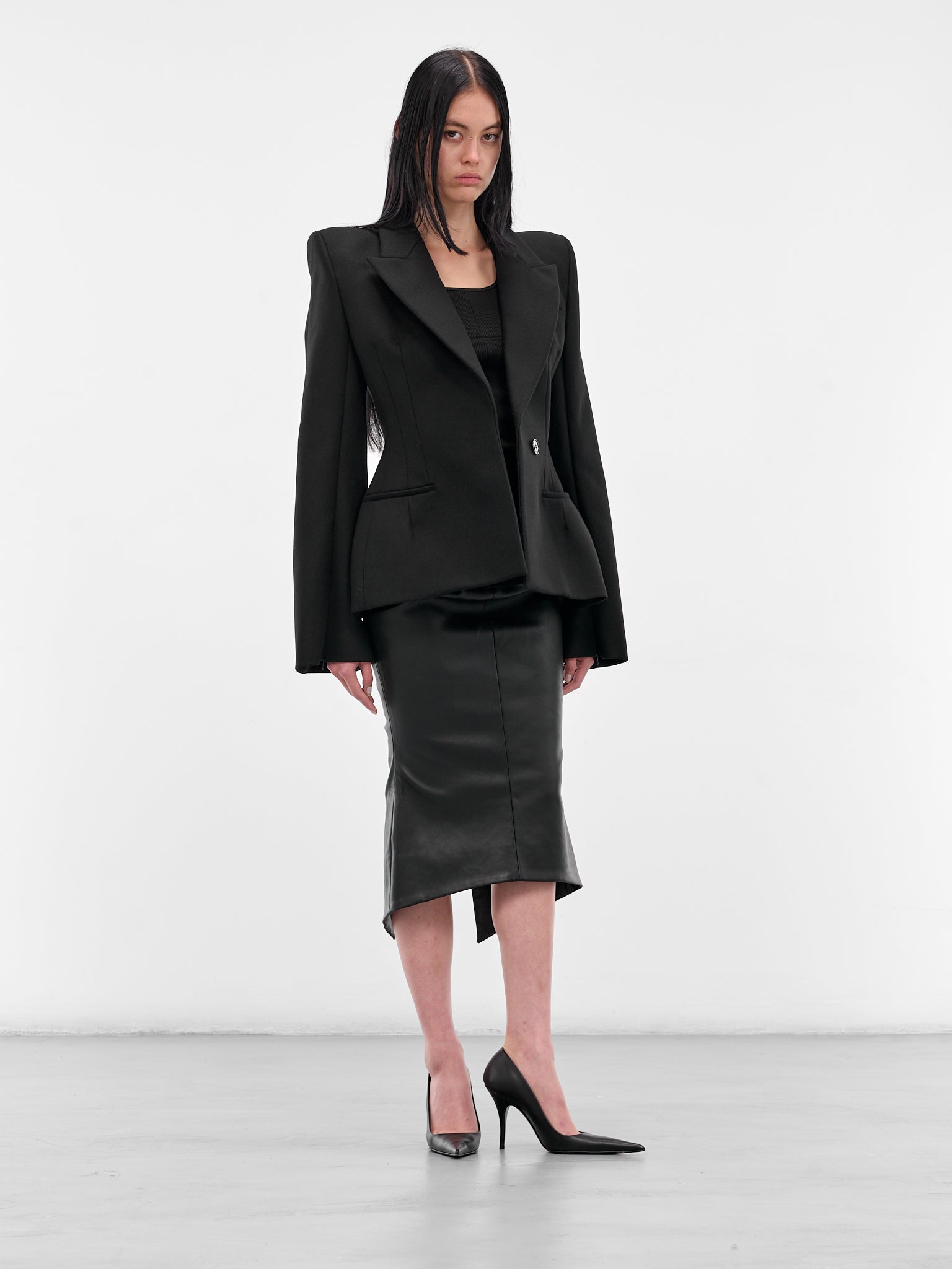 Black Leather Madam H. Skirt (MAT01SK201-SCLERA-BLACK)
