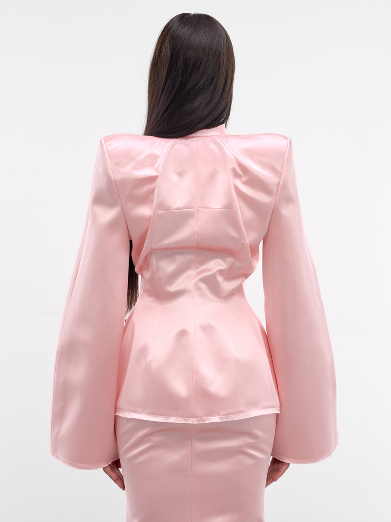 Pink Madame R. Silk Blazer (MAT02J103-ROSE-PINK)