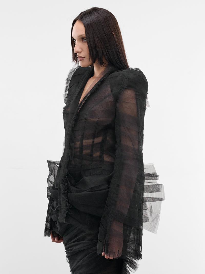 Black Madame L. Tulle Blazer (MAT02J104-SCLERA-BLACK)