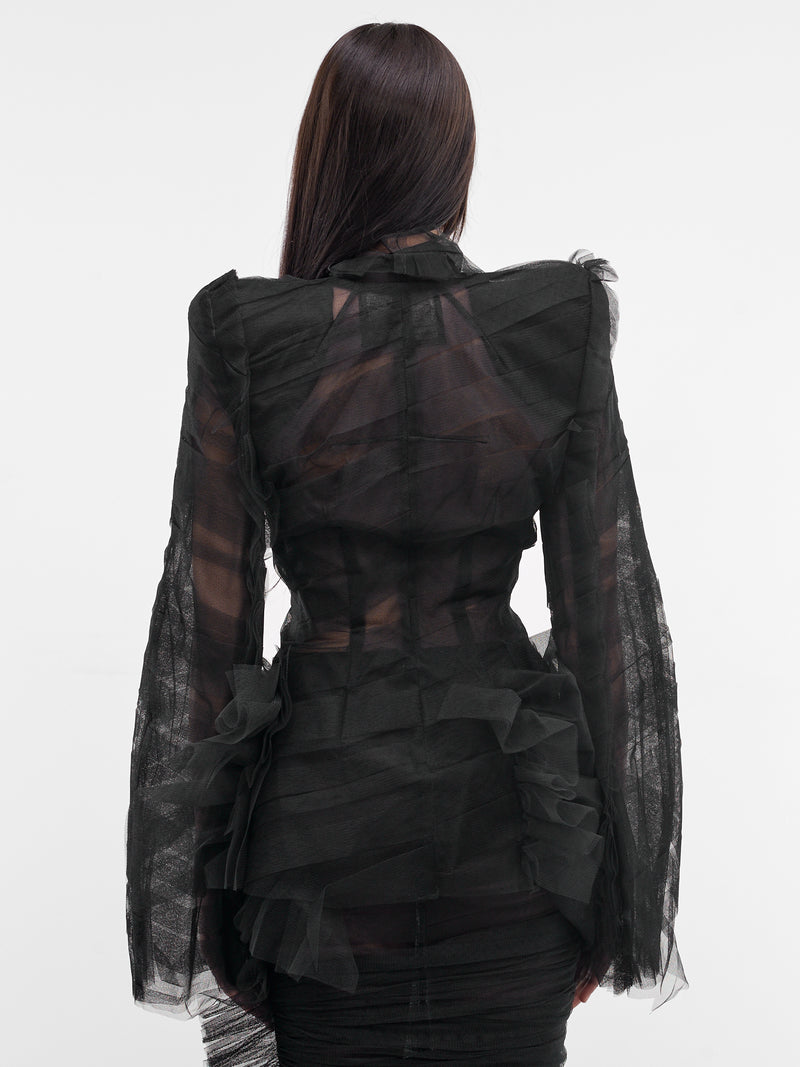 Black Madame L. Tulle Blazer (MAT02J104-SCLERA-BLACK)