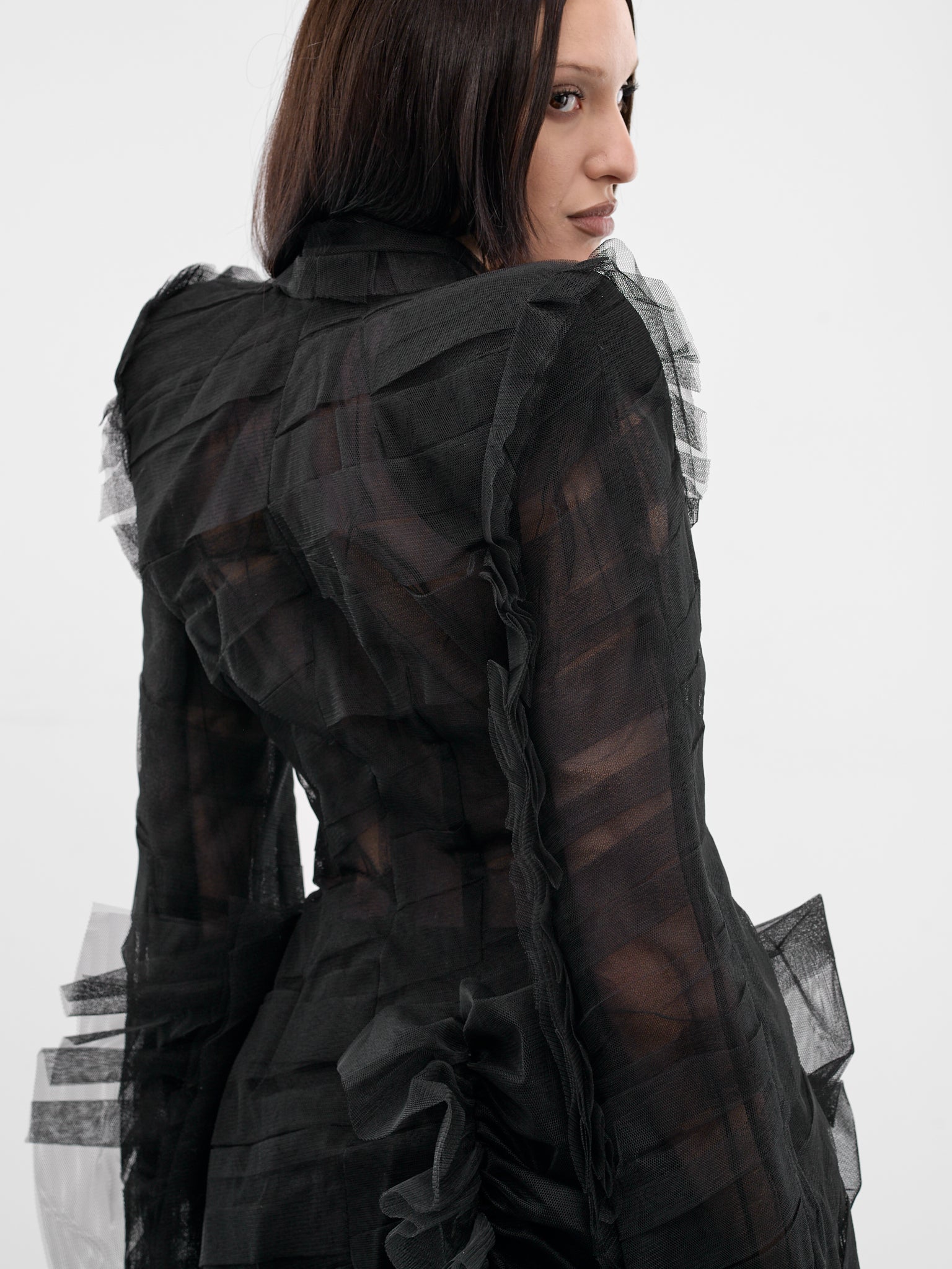 Black Madame L. Tulle Blazer (MAT02J104-SCLERA-BLACK)