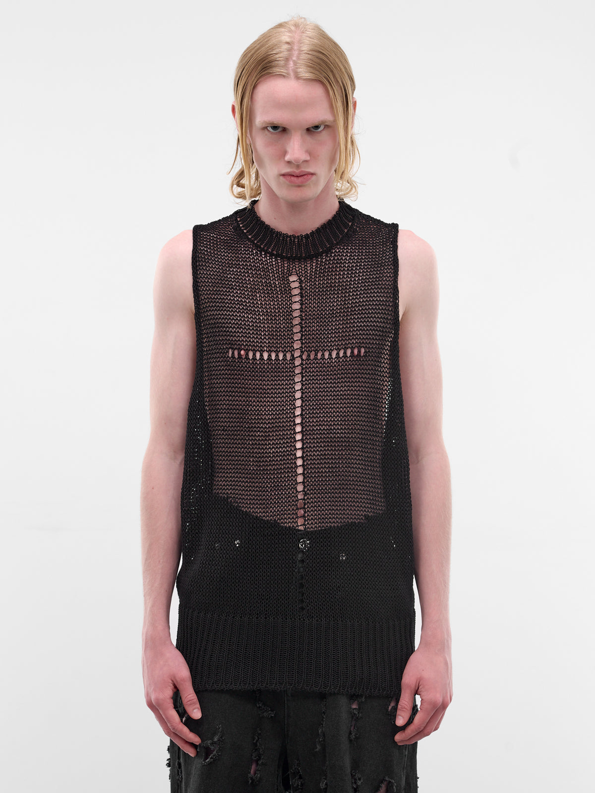 Black Cotton-Silk Rivage Tank (MAT02N003-SCLERA-BLACK)